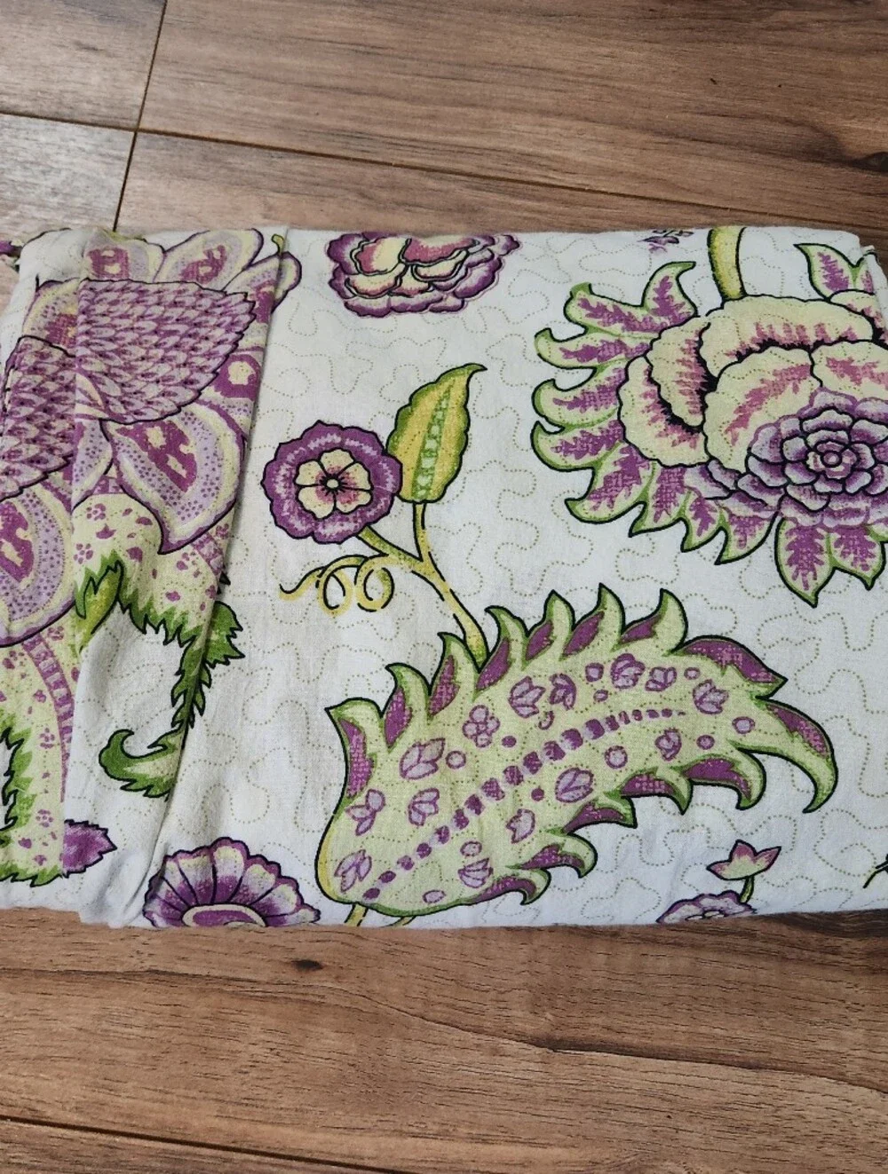 April Cornell Long Table Floral Purple Green Round Tablecloth Cover Cottagecore
